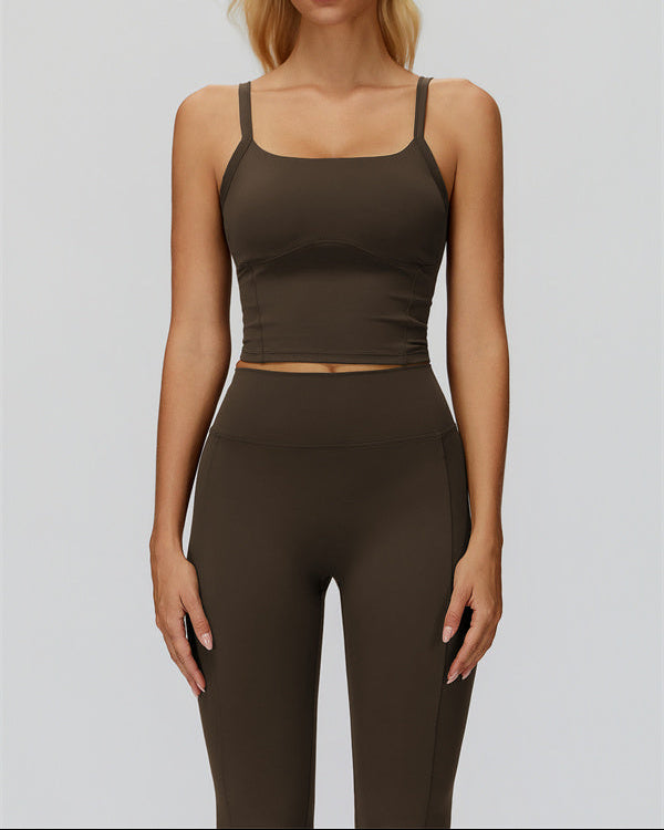 The Fyra Crop Tank Flared Leggings 2-Piece Set