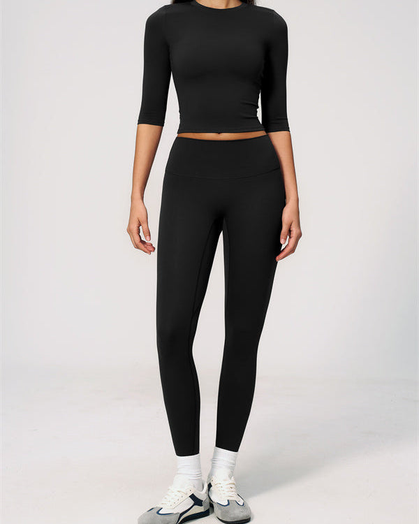 The Natalia Half-Sleeve Top Leggings 2-Piece Set