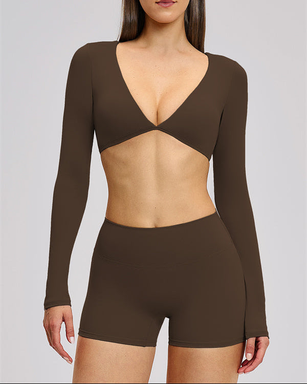 The Zestful Long Sleeve Crop Top