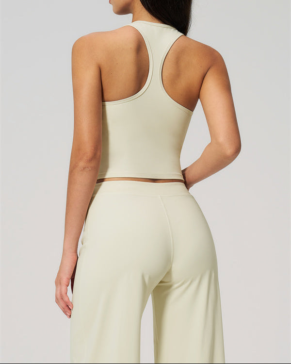 The Revive Crop Top Straight Leg Pants 2-Piece Set