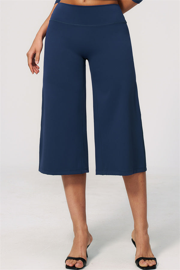 The Natalia Half-Sleeve Top Wide-Leg Crop 2-Piece Set