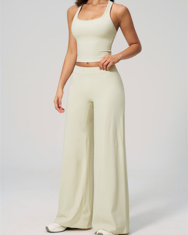 The Revive Crop Top Straight Leg Pants 2-Piece Set