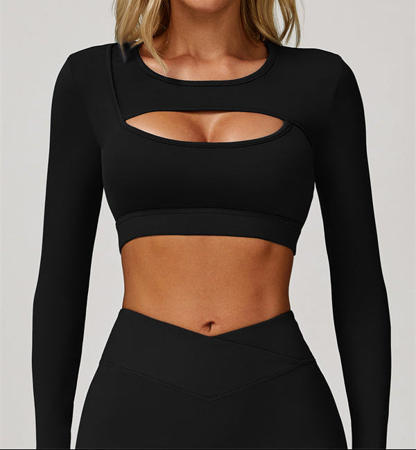The Lavish Long Sleeve Cut-out Crop Top