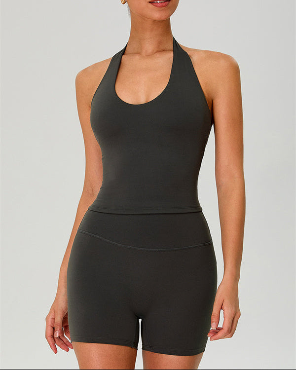 The Solid Halter Tank Top