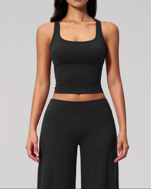 The Revive Crop Top Straight Leg Pants 2-Piece Set