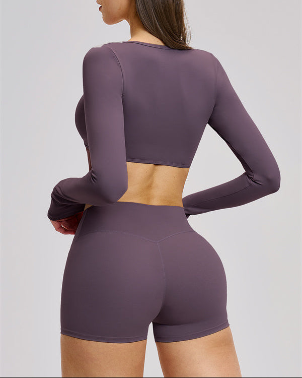 The Zestful Long Sleeve Crop Top