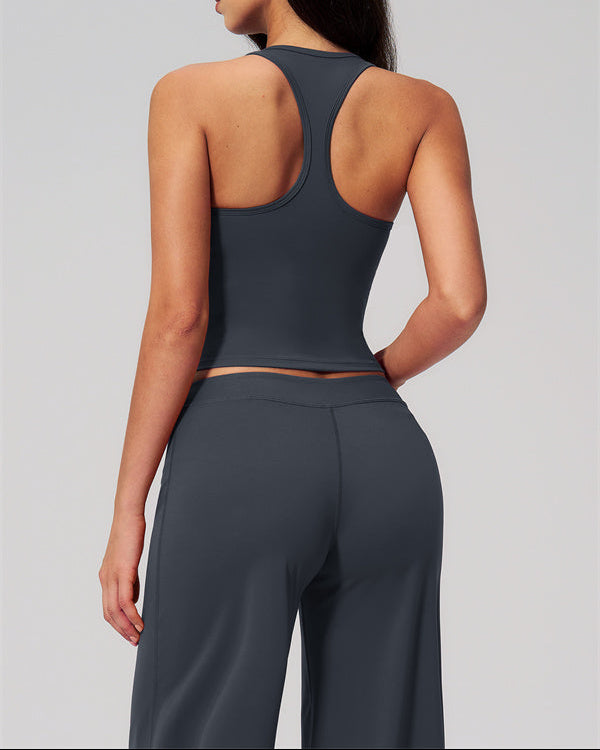 The Revive Crop Top Straight Leg Pants 2-Piece Set