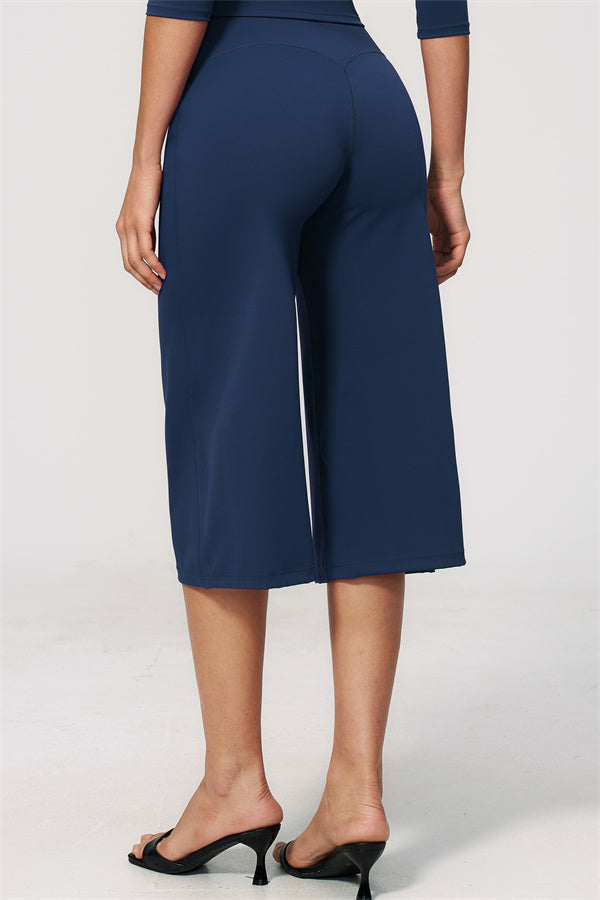 The Natalia Half-Sleeve Top Wide-Leg Crop 2-Piece Set