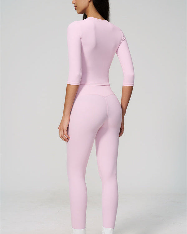The Natalia Half-Sleeve Top Leggings 2-Piece Set