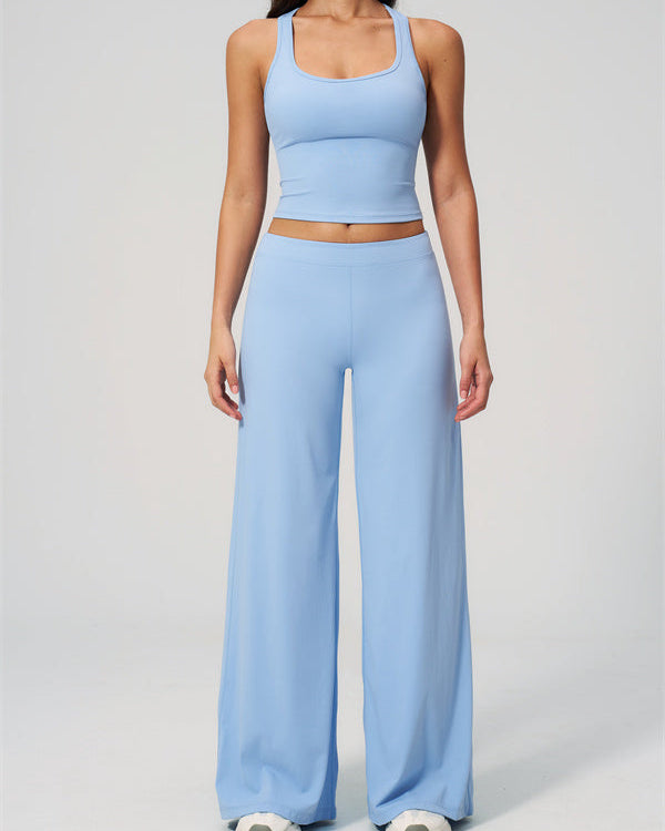 The Revive Crop Top Straight Leg Pants 2-Piece Set