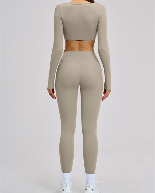 The Zestful Long Sleeve Crop Top