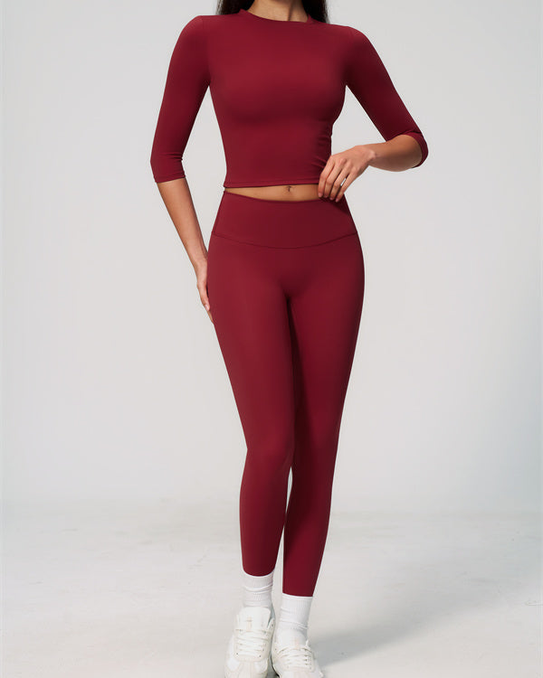 The Natalia Half-Sleeve Top Leggings 2-Piece Set