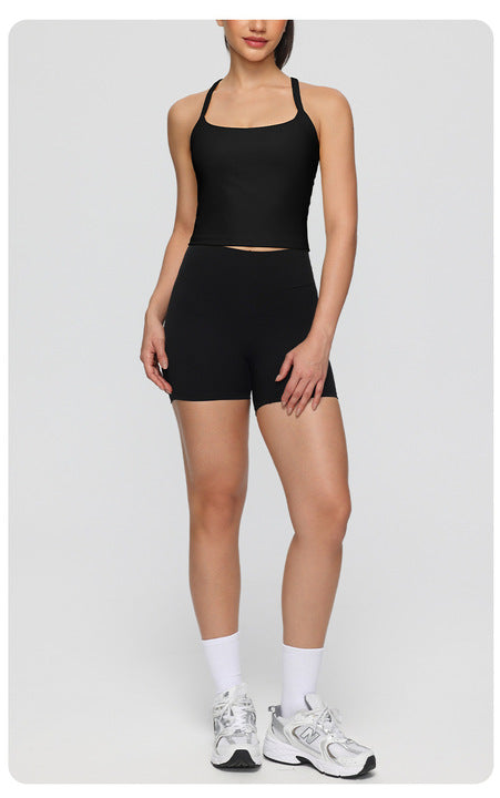 JY 2026 High Quality Ladies Fitness Yoga Workout Sleeveless Crop Tops With Pads Women Breathable Soft Sports Gym Crop Tank Tops
