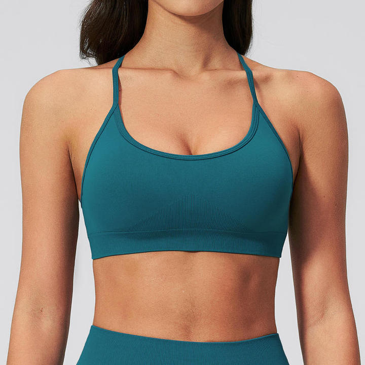 JY OEM/ODM Women's Sports Bra Moisture-wicking & Quick-dry Fabric Breathable & Lightweight Buttery Soft Crisscross Back Yoga Bra