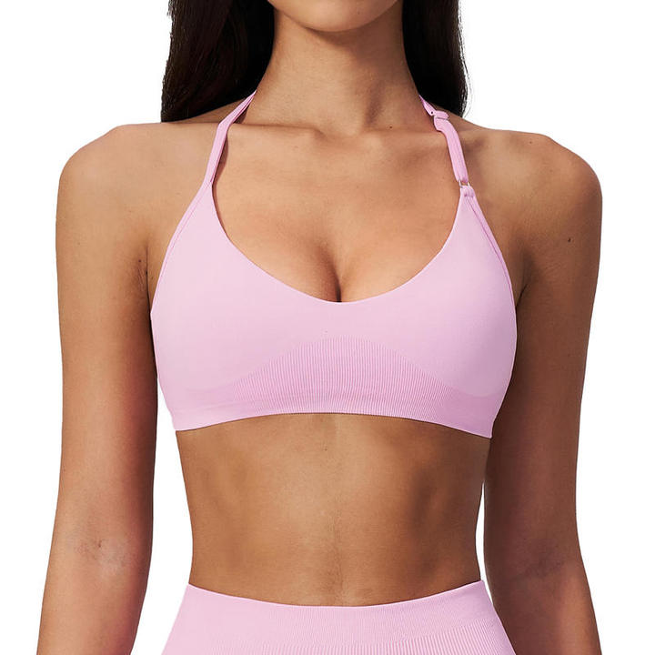 JY New Women's Brushed Custom Seamless Adjustable Straps Sports Bra Yoga Fitness for Workout Training Pilates Running Outdoor