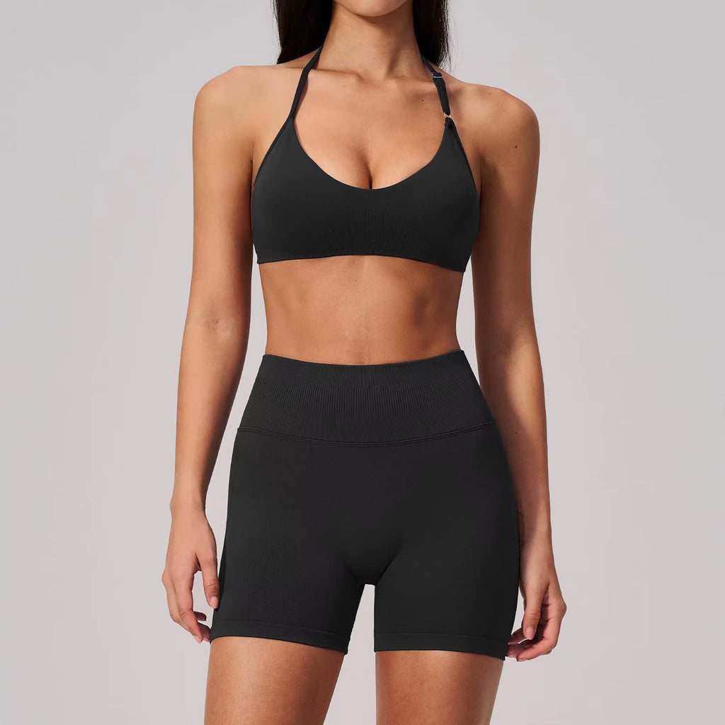 Halter Hip-Lift Shorts Set