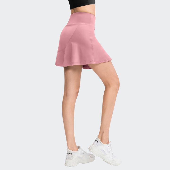 JY New Sporty Empire Waist Beaded Pocket Solid Color Sports Skort Loose Two-Piece Anti-Exposure Quick-Dry Polyester All Skirt