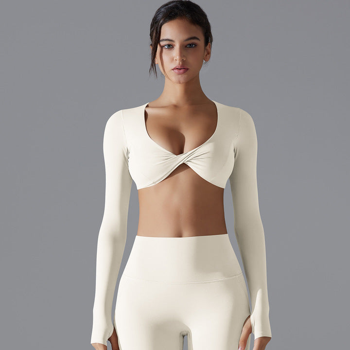 Joyyoung 2026 New Arrivals Design Yoga Long Sleeve Crop Tank Women Running Fitness Yoga Wear Top Sports Bra