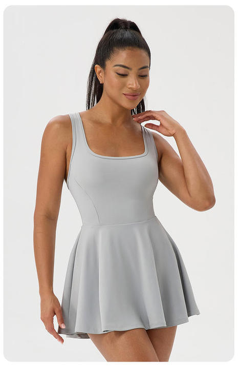 JY 2026 New Arrival European Plus Size Tennis Wear Breathable Quick-Dry Sleeveless Fitness Dress Outdoor Golf Tennis Skirt-2XL