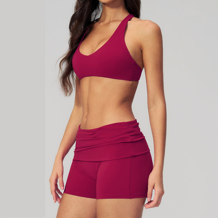 Joyyoung Summer Women's Yoga Set Sweat-Wicking Shorts and Bra Yoga Suit 2-Pcs Set for Outdoor Sports Fitness Women Workout Sets