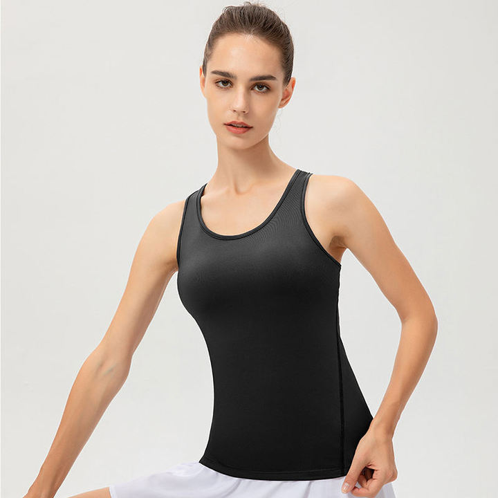 JY 2026 High Quality Ladies Fitness Yoga Workout Sleeveless Crop Tops With Pads Women Breathable Soft Sports Gym Crop Tank Tops
