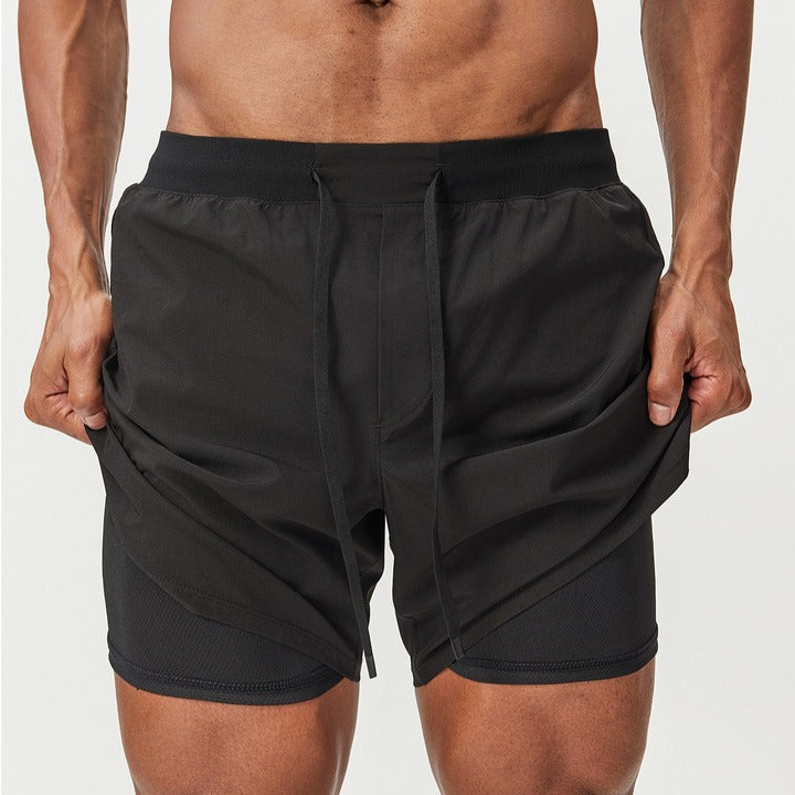 JY Customized Sports Running Quick-drying Breathable Shorts Double-layer Outdoor Sports Fitness Tennis Shorts Men