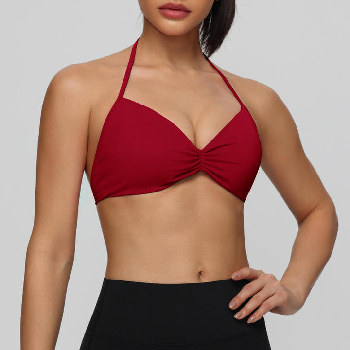 JY New Arrival Best-selling Fitness Sports Bra High Support Fitness Underwear Sexy Thin-Strap Halter Sports Bra Removable Pads