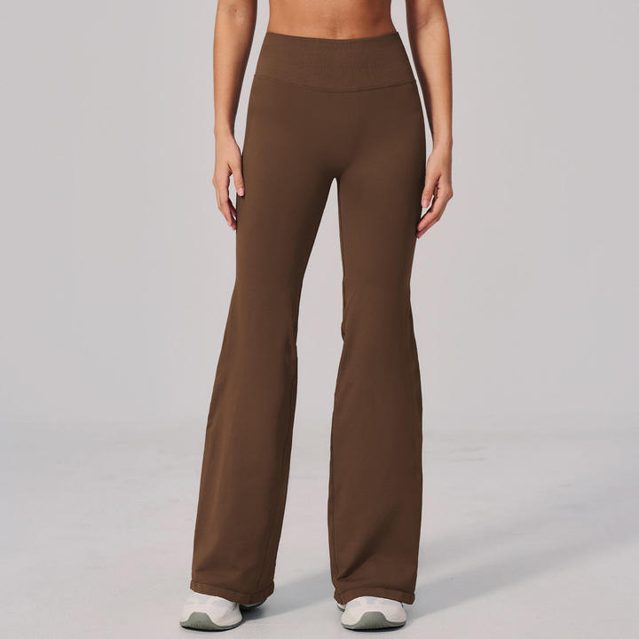 JY New Arrival Custom Logo Women's Seamless Ribbed Yoga Set Halter Backless High Waist Hip Lifting Wide Leg Pants Sport Outfit