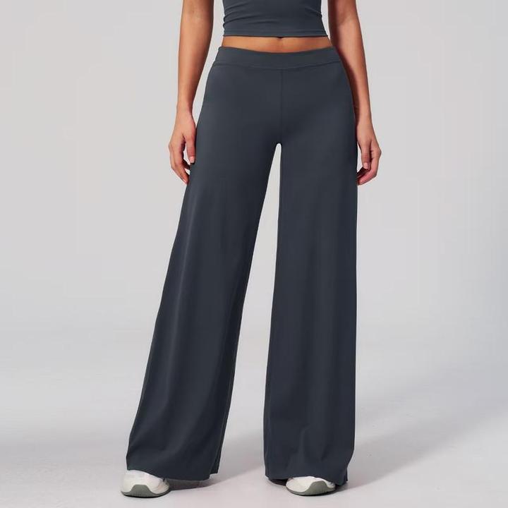 JY 2026 New Arrival OEM Plus Size Women's Low Waist Wide Leg Yoga Pants Nude Feeling High Elastic Straight-Leg Flare Trousers