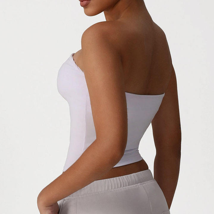 JY 2026 High Quality Strapless Women's Yoga Tank Seamless Shockproof Breathable Gym Clothing Lightweight Reversible XL Beautiful