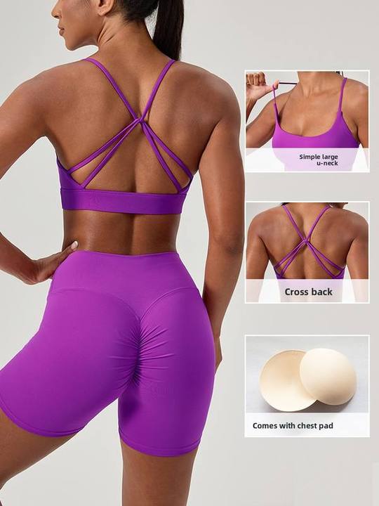 JY Custom Logo Comfortable Halter Minimal Deportes Adjustable Straps Gym Yoga Backless Women Fitness Workout Sports Bra OEM ODM