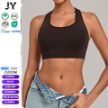 JY New Arrival Women's Breathable Lightweight Four-Way Stretch Seamless Solid Sport Vest Tight Fit Yoga Tank Top with Front Logo