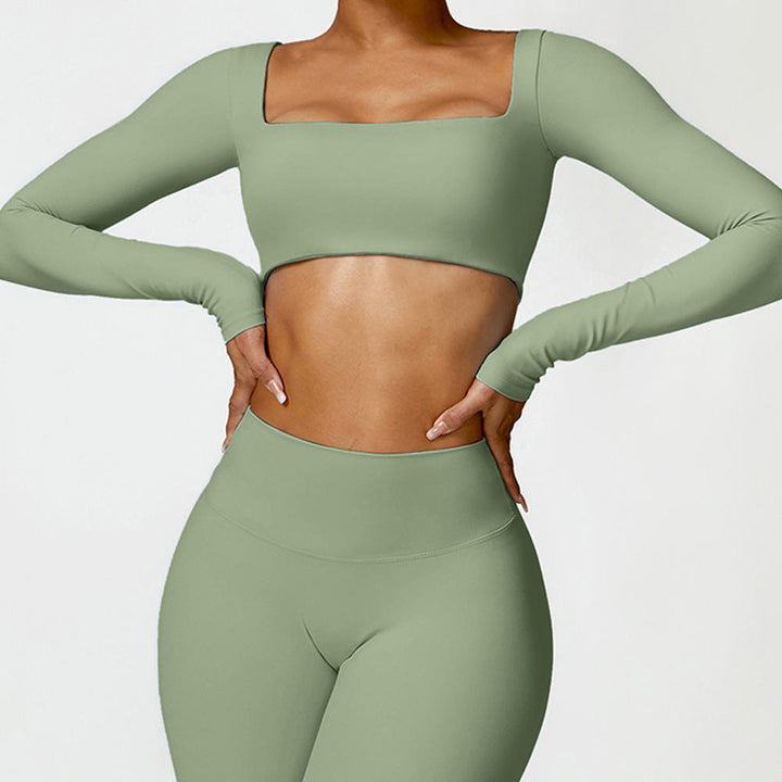 Joyyoung Sports Bra High Waist Leggings Long Sleeve Workout Wear Gym Sportswear Women Fitness Clothes Yoga
