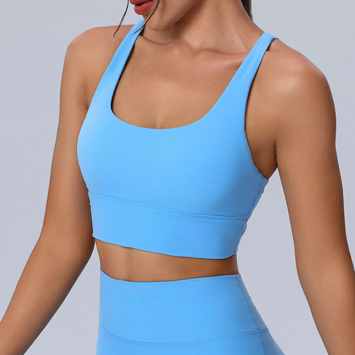JY New Women's Sexy Back Cross Double Straps Sports Bra Breathable Four-Way Stretch Gym Fitness Yoga Tops for Sports Enthusiasts