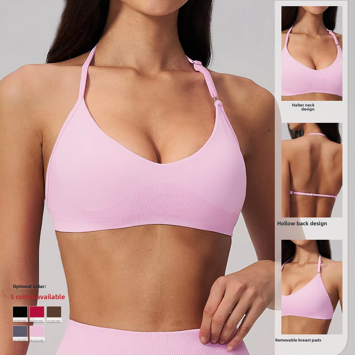 JY New Women's Brushed Custom Seamless Adjustable Straps Sports Bra Yoga Fitness for Workout Training Pilates Running Outdoor