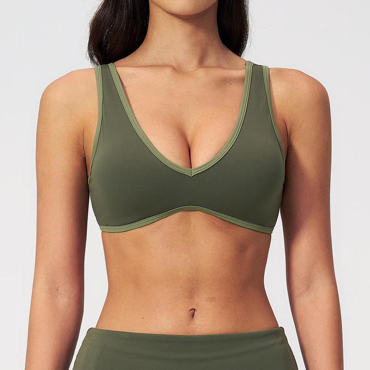 JY Contrast Color Women's Sports Bra Women's Lightweight Breathable Sports Bra Color Blocking Yoga Top for Outdoor Fitness Wear