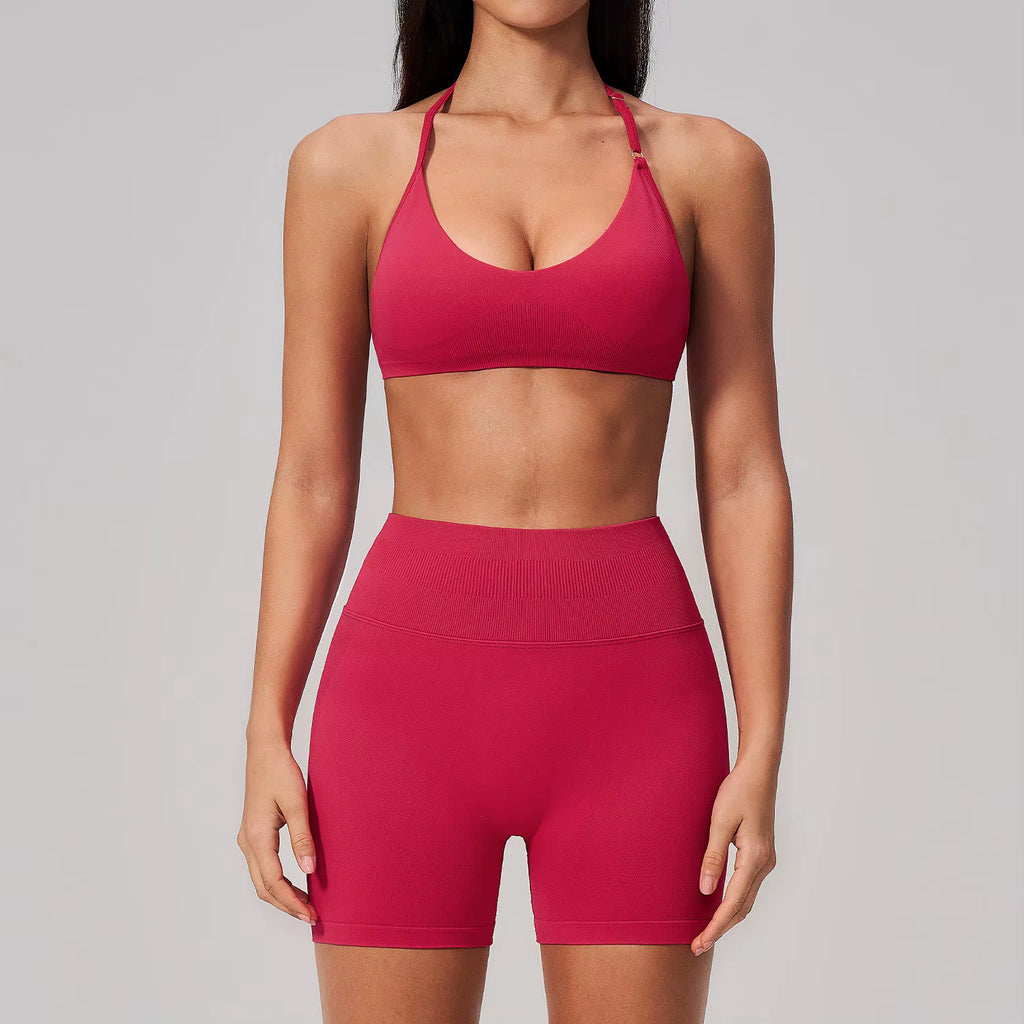 Halter Hip-Lift Shorts Set