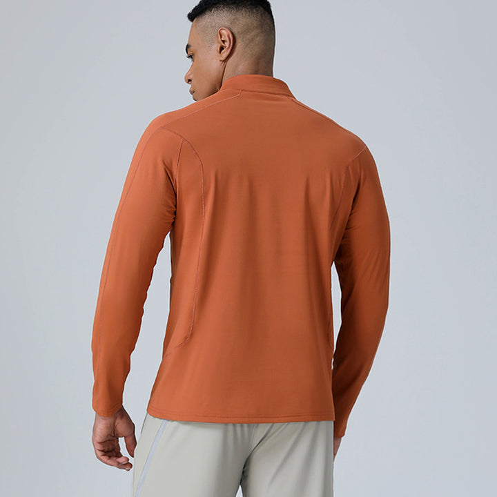 Men's Polartec Fleece Half-Zip Jersey Loose Fit Winter Thermal Base Layer for Running & Cycling Solid Pattern Plain Dyed