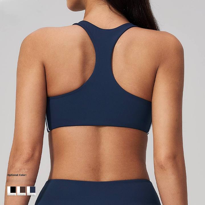JY Color-Block High Support Padded Yoga Sports Bra Plus Size Active Running Shockproof Fitness Top Beautiful Back Yoga Clothing