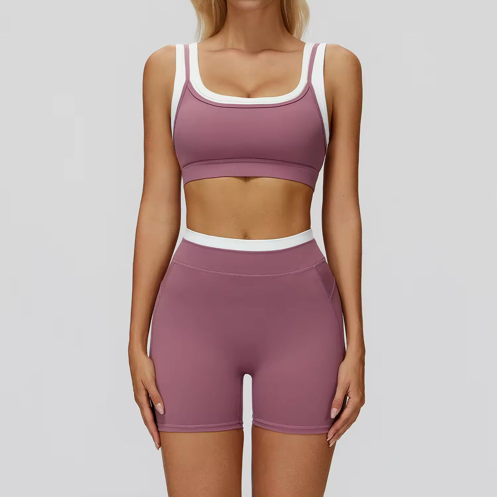 Dual Layer Sports Bra & Shorts Set