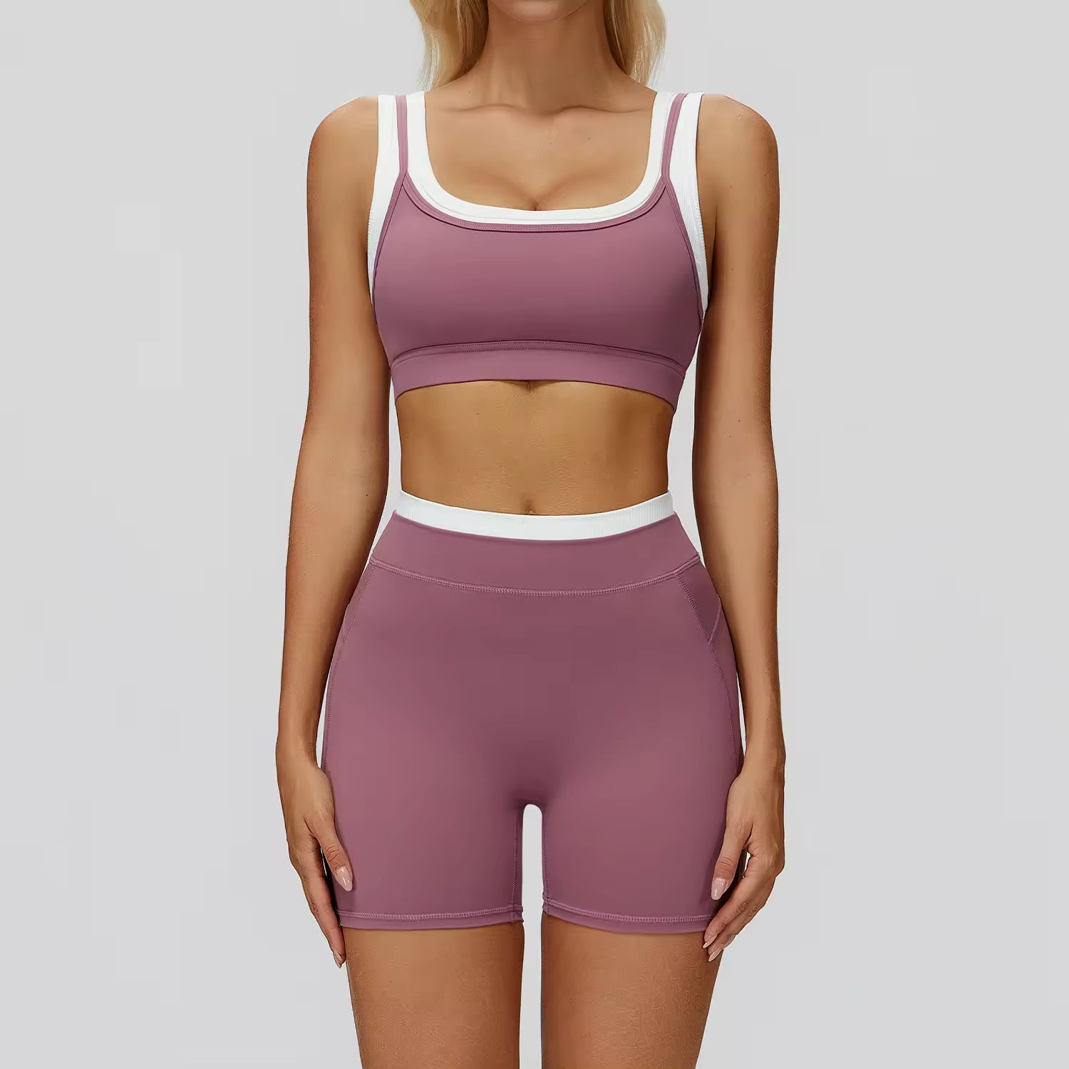 Dual Layer Sports Bra & Shorts Set