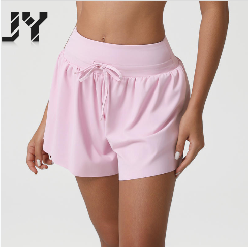 JY Newest Loose Casual Women's Spring Quick-drying Sports Yoga Shorts Drawstring High-waisted Running Dance Gym Shorts for Women
