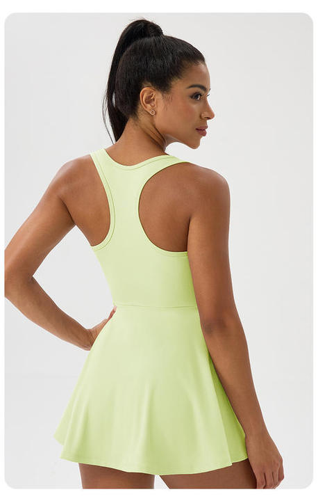 JY 2026 New Arrival European Plus Size Tennis Wear Breathable Quick-Dry Sleeveless Fitness Dress Outdoor Golf Tennis Skirt-2XL