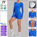 JY Naked Feeling Yoga Bodysuit Open Back Adjustable Straps Sweat-Wicking Eco-Friendly Activewear Tummy Control Jumpsuits Rompers