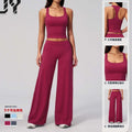 JY Wholesale Raceback tank & Wide Leg Pants Set Form-fitting Silhouette Ultra Soft & Buttery Smooth Perfect for Yoga/pilates/gym