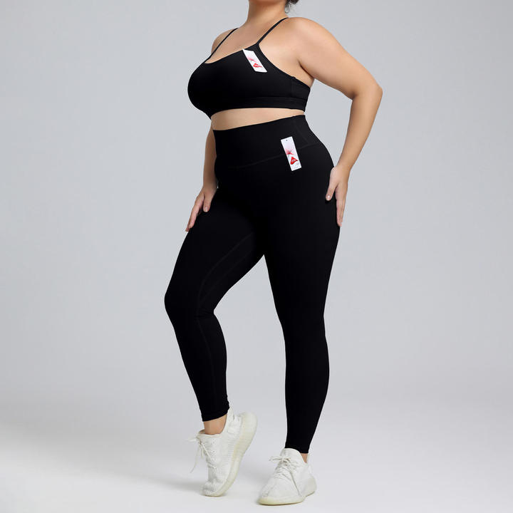 JY Women's Plus Size Sports Sets Gym Fitness Sports Workout Yoga Clothes Suit Activewear Seamless Knit Women Plus Size Yoga Set
