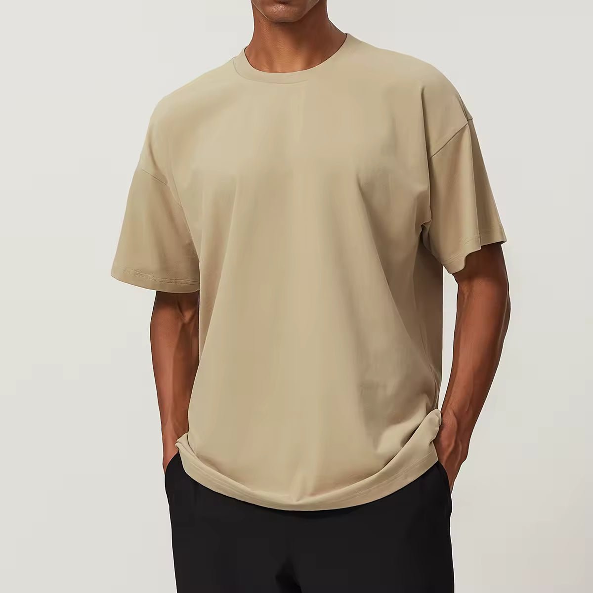 JY 2024 Cotton Sweat Absorbing Breathable Sports T-shirt Loose Sports Casual Citywalk Men's Fitness Top