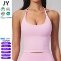JY New Arrival Seamless Halter Camisole Sports Vest Bare Back Shock Proof Running Fitness Top Sexy Back Yoga Bra Yoga Top Vest