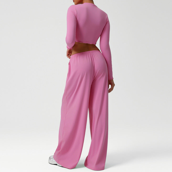 New Women's Solid Plus Size 2-Piece Breathable Spandex/Nylon Athleisure Tracksuit Sets Waist Oversized Casual Sportswear Sets