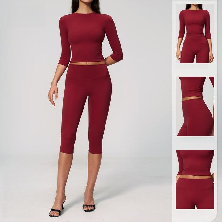 JY New Arrival Women Brushed Yoga 2 Piece Set High Waist Slim Fit Pilates Training Running Gym Workout Sports Activewear Outfit